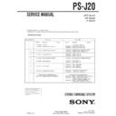 Sony PS-J20 Service Manual