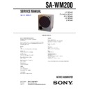 Sony SA-WM200 Service Manual