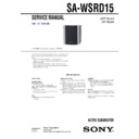 Sony SA-WSRD15 Service Manual
