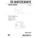 Sony SEN-R4820, SS-W481CR, SS-W481E Service Manual