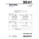 Sony SRS-A17 (serv.man2) Service Manual