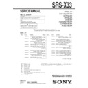Sony SRS-X33 Service Manual
