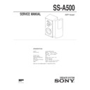 Sony SS-A500 Service Manual