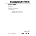 Sony SS-DX70RS, SS-VX777RS Service Manual