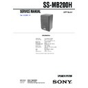 Sony SS-FCR200, SS-MB200H Service Manual