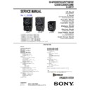Sony SS-GPX33, SS-GPX55, SS-GPX77, SS-GPX88, SS-GZX33D, SS-GZX55D, SS-GZX88D Service Manual