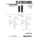 Sony SS-K70ED, SS-K90ED Service Manual
