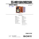 Sony SS-MB150H, SS-MB250H Service Manual