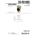 Sony SS-RS100D Service Manual