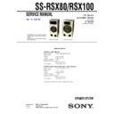 Sony SS-RSX100, SS-RSX80 Service Manual
