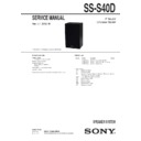 Sony SS-S40D Service Manual