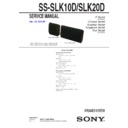 Sony SS-SLK10D, SS-SLK20D, WHG-SLK10D, WHG-SLK20D Service Manual