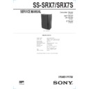 Sony SS-SRX7, SS-SRX7S Service Manual