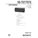 Sony SS-TX7, SS-TX7S Service Manual