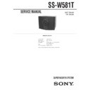 Sony SS-W581T (serv.man2) Service Manual