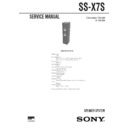 Sony SS-X7S Service Manual