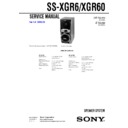 Sony SS-XGR6, SS-XGR60 Service Manual