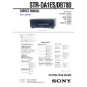 Sony STR-DA1ES, STR-DB780 Service Manual