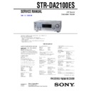 Sony STR-DA2100ES Service Manual