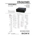Sony STR-DA3700ES Service Manual