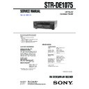 Sony STR-DE1075 Service Manual