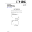 Sony STR-DE197 (serv.man3) Service Manual