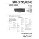 Sony STR-DE245, STR-DE345 Service Manual