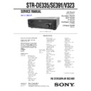 Sony STR-DE335, STR-SE391, STR-V323 Service Manual