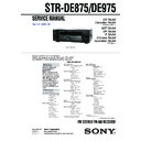 Sony STR-DE875, STR-DE975 Service Manual