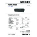 Sony STR-K402 Service Manual