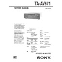 Sony TA-AV571 Service Manual