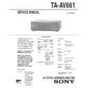 Sony TA-AV661 Service Manual