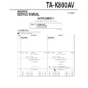 Sony TA-K800AV Service Manual