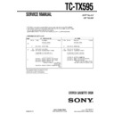 Sony TC-TX595 Service Manual