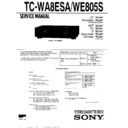 Sony TC-WA8ESA, TC-WE805S Service Manual