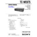 Sony TC-WE675 Service Manual