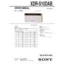 Sony XDR-S10DAB Service Manual