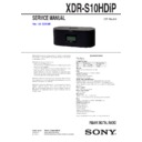 Sony XDR-S10HDIP Service Manual