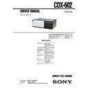 Sony CDX-602 Service Manual