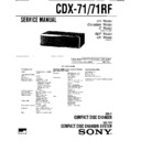 Sony CDX-71, CDX-71RF, CDX-72 Service Manual