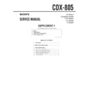 Sony CDX-805 (serv.man3) Service Manual