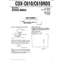 Sony CDX-C610, CDX-C610RDS (serv.man3) Service Manual