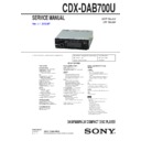 Sony CDX-DAB700U Service Manual