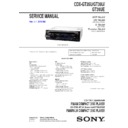 Sony CDX-GT35U, CDX-GT39U, CDX-GT39UE Service Manual