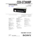 Sony CDX-GT360MP Service Manual