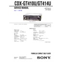 Sony CDX-GT410U, CDX-GT414U Service Manual