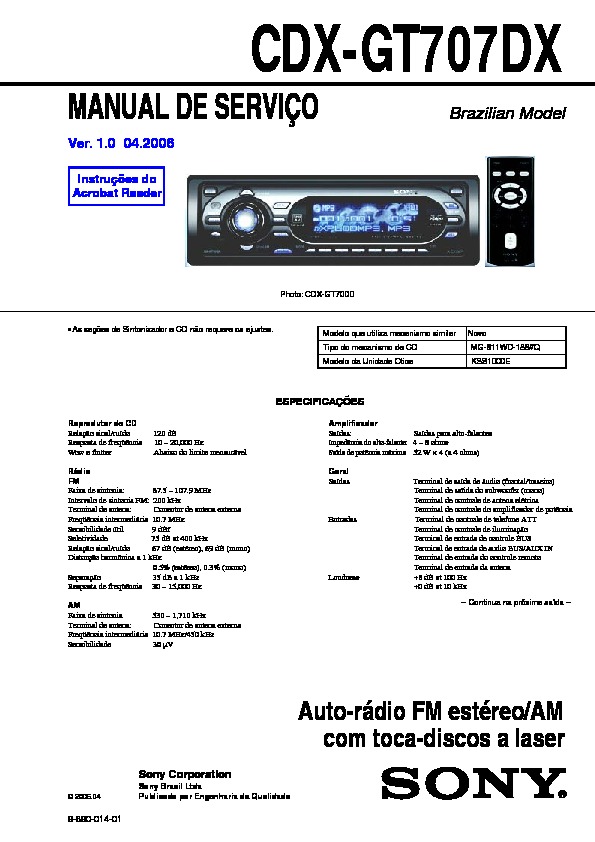 Sony cdx gt700d инструкция