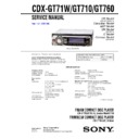 Sony CDX-GT710, CDX-GT71W, CDX-GT760 Service Manual