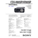 Sony CDX-H905IP, CDX-HR905IP Service Manual