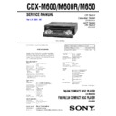Sony CDX-M600, CDX-M600R, CDX-M650 Service Manual